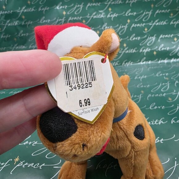 Retired TY‎ Scooby-Doo Plush W/ Santa Hat 7" Stuffed Animal RARE 2010 Christmas - Picture 8 of 10